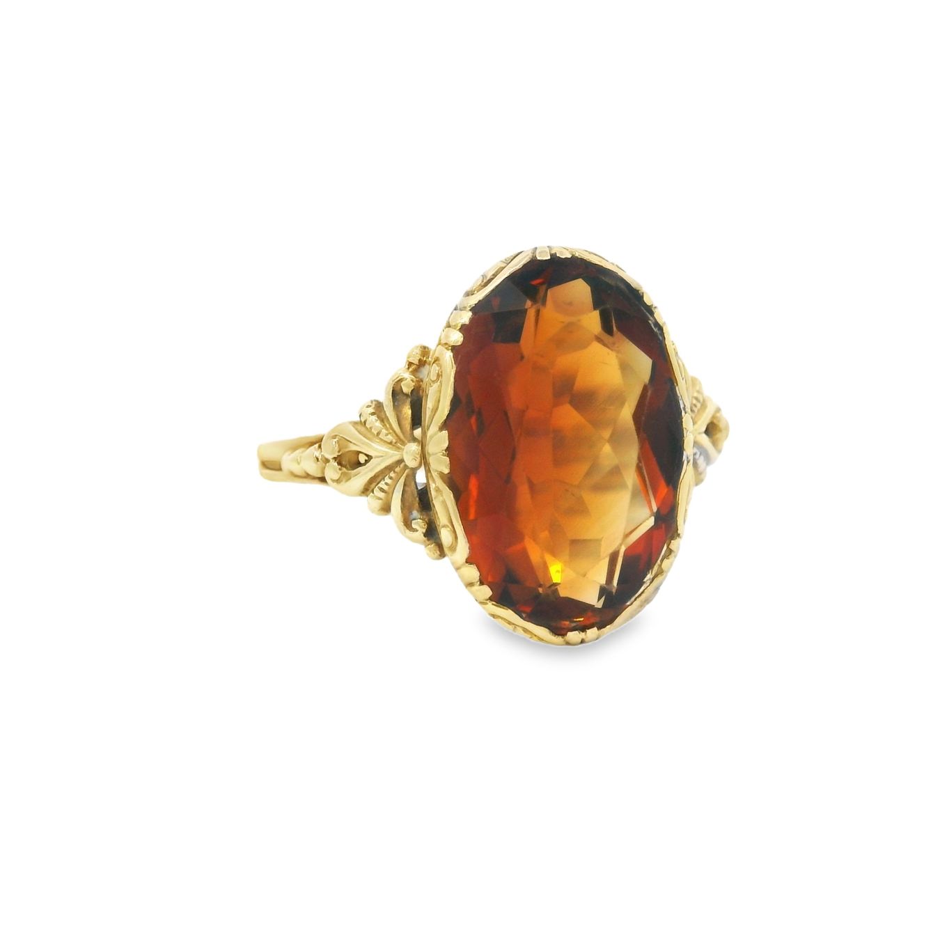 Anelli: Antik Jugendstil Madeira Citrin 9k Gold – Usato da Embrach venduto da estzeh1 7