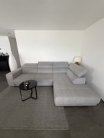 Ecksofa Grau Stoff 