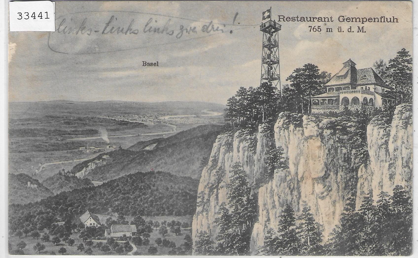 Cartes postales: Restaurant Gempenfluh - Litho – Défectueux à Ettingen par Kartenplanet