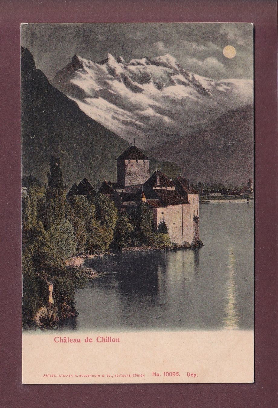 Cartoline postali: Château de CHILLON - Clair de lune – Usato da Pully venduto da nicecards