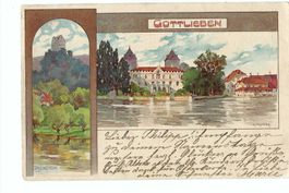 Gottlieben TG und Schloss Salenstein 1915; Bild K. Mutter