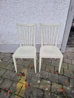 2 Stühle, Holz, vintage Stil, Shabby Chic, Elfenbein