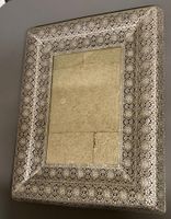 Silberfarbener Vintage Spiegel (40 x 50 cm) mit Ornamenten