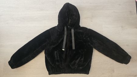 Kuschelige Jacke Kunstpelz schwarz Gr. S