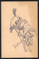 Handgemalt, sign. Fritz Dworzak: Soldat 