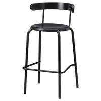 IKEA black wooden barstool (2x)