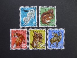1966 Nr. J215-J219 mit ET-Vollstempel von Bern