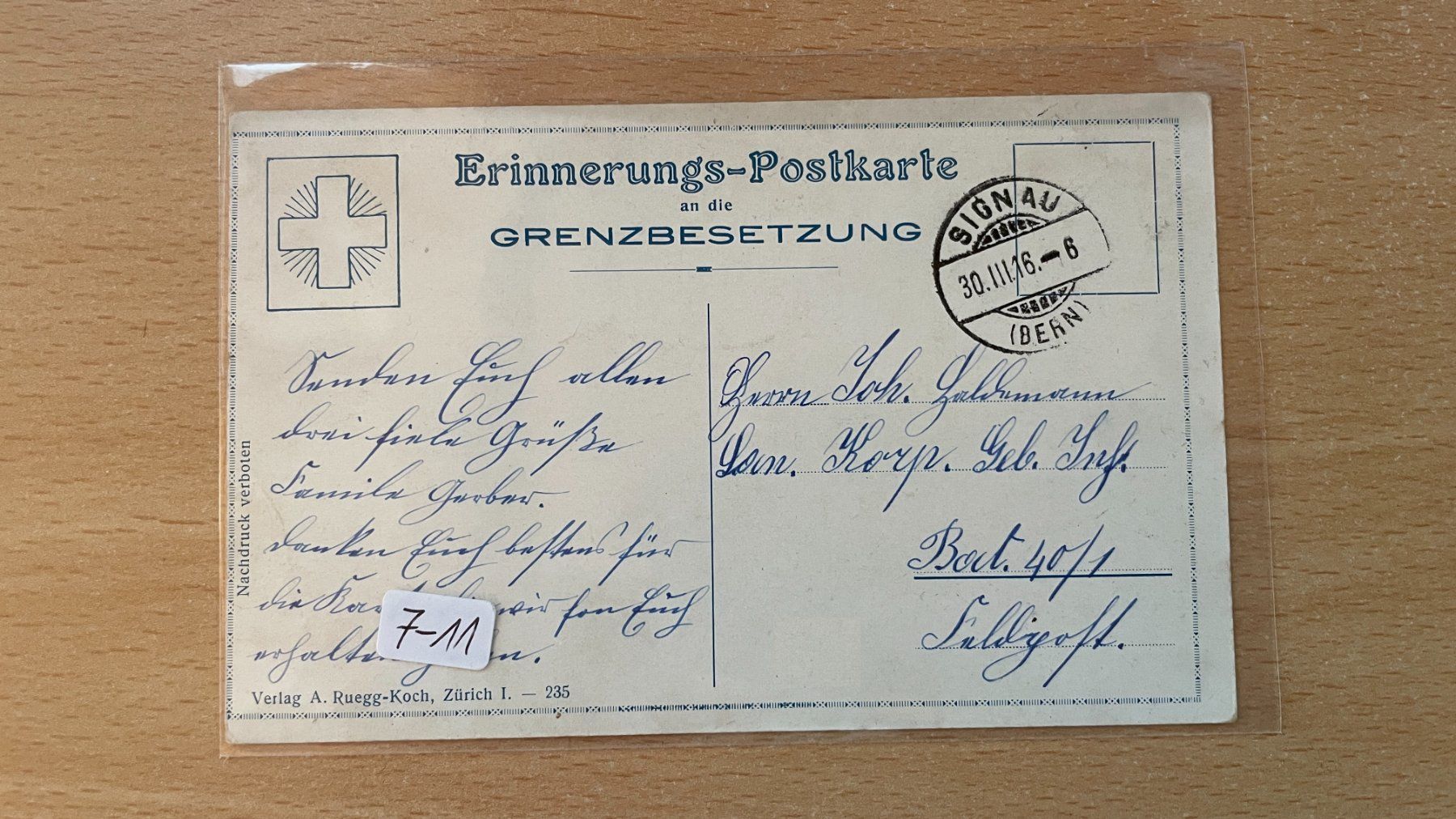 Cartoline postali: Postkarte Grenzbesetzung 1916 – Usato da Glattfelden venduto da flomiking 1