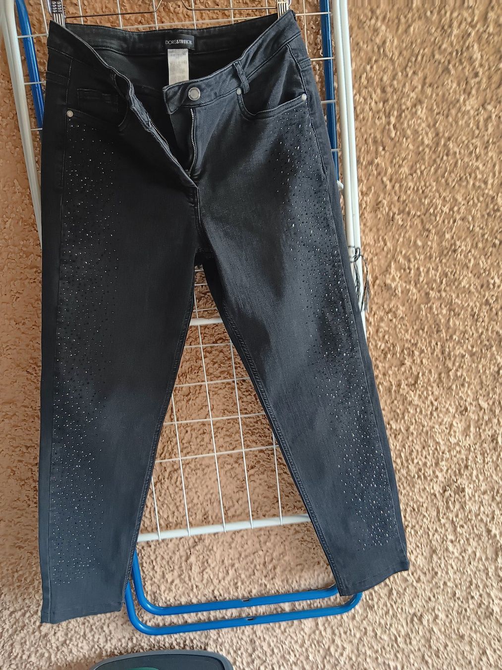Jeans: DORIS STREICH Edeljeans, Gr. 40, mit Strass, Schwarz, – Usato da Zürich venduto da chr_l98j 1