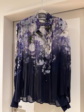 Damen Zimmermann Purple Floral Button Up Bluse