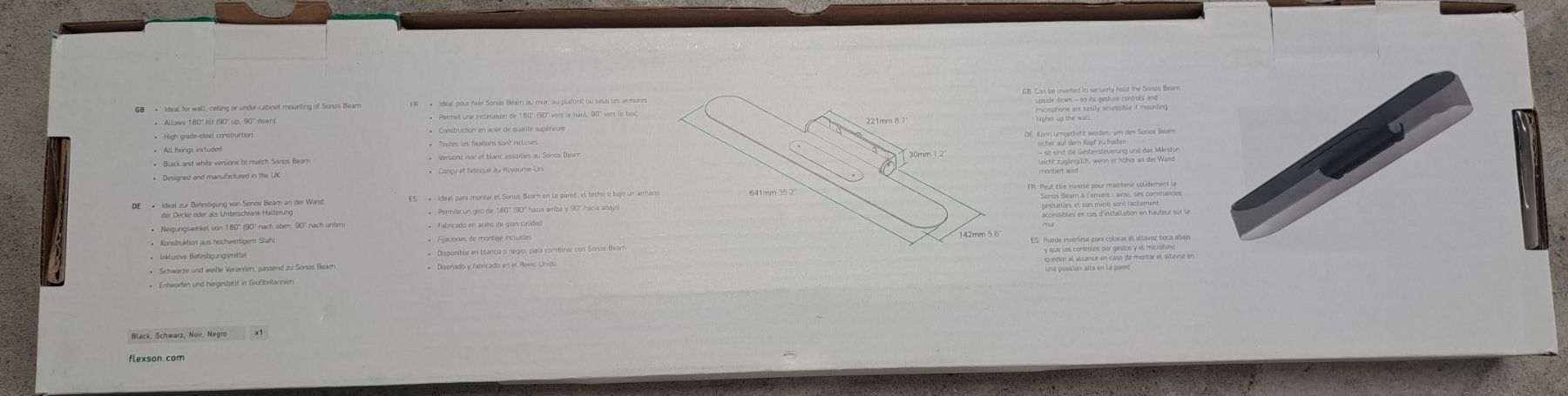 Supporti a parete: Sonos Beam B-WM Wandhalterung schwarz von Flexson neu – Nuovo e nell'imballaggio originale da Seuzach venduto da poccolino 1