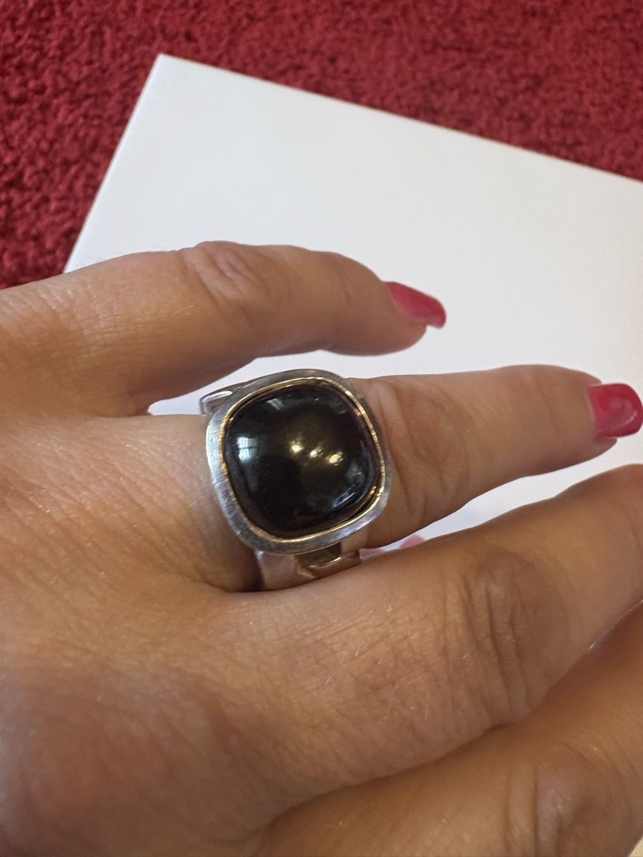 Onyx Anelli: Silber 925 Onyx Ring  – Usato da Murten venduto da Tzaugg 4