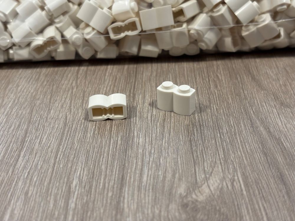 1000x LEGO White Brick, Modified 1 x 2 with Log Profile NEU (Neu ...