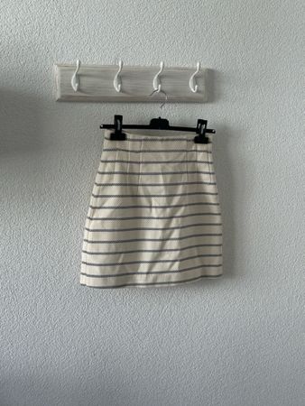 H&M Minirock gestreift beige blau neuwertig - Gr. 34