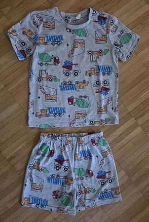 Kurzarm-Pyjama Fahrzeuge Grösse 110-116