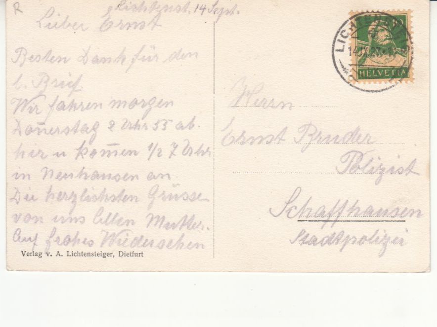 Ansichtskarten: Gruben 1927 – Gebraucht aus Bürglen TG von StampGraf 1