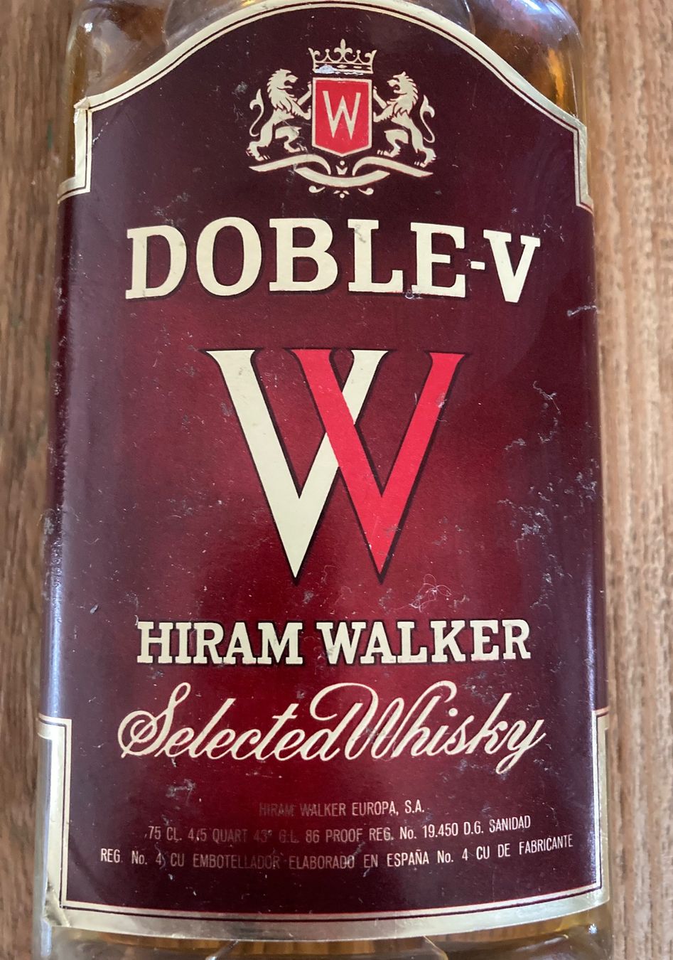 Spirituosen: Whisky DOBLE - V  Hiram Walker von ca 1985 – Neu (gemäss Beschreibung) aus Roggwil BE von Maui2000 2