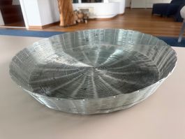 Drahtschale rund 38 cm silberfarben gebraucht guter Zustand