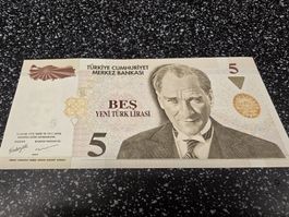 5 Neue Türkische Lira Banknote, 