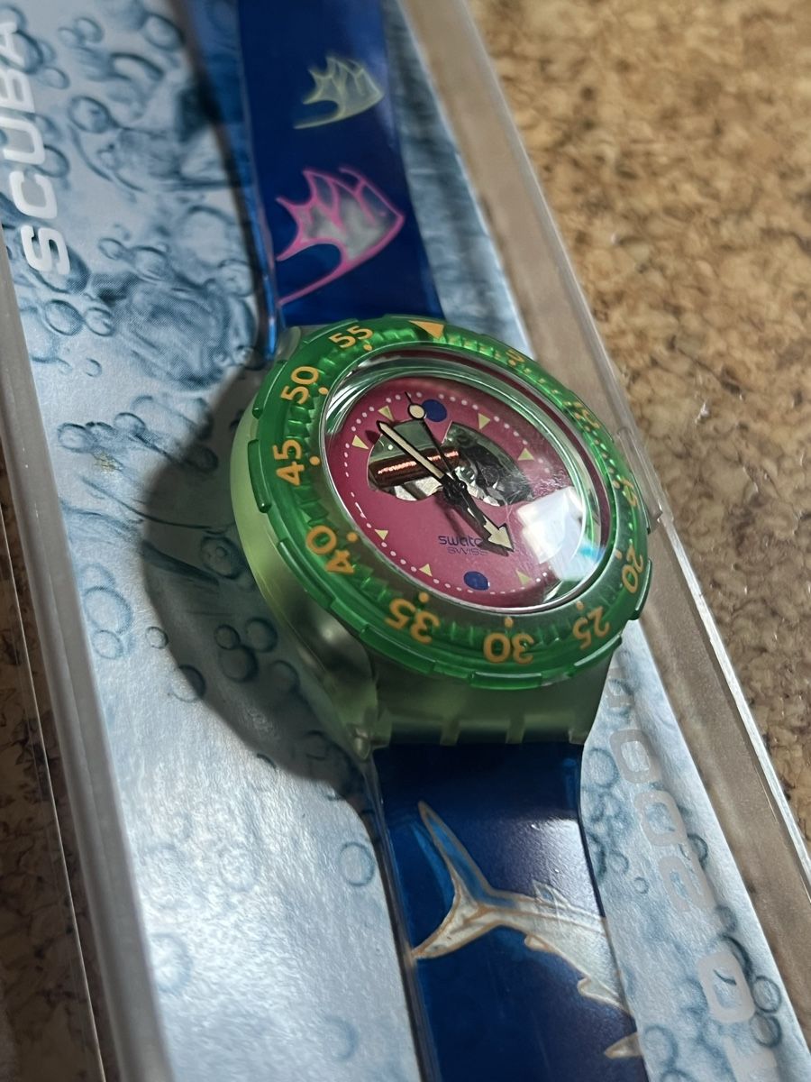 Swatch Orologi: Swatch SBUBA pink/green – Usato da Basel venduto da bellespirit