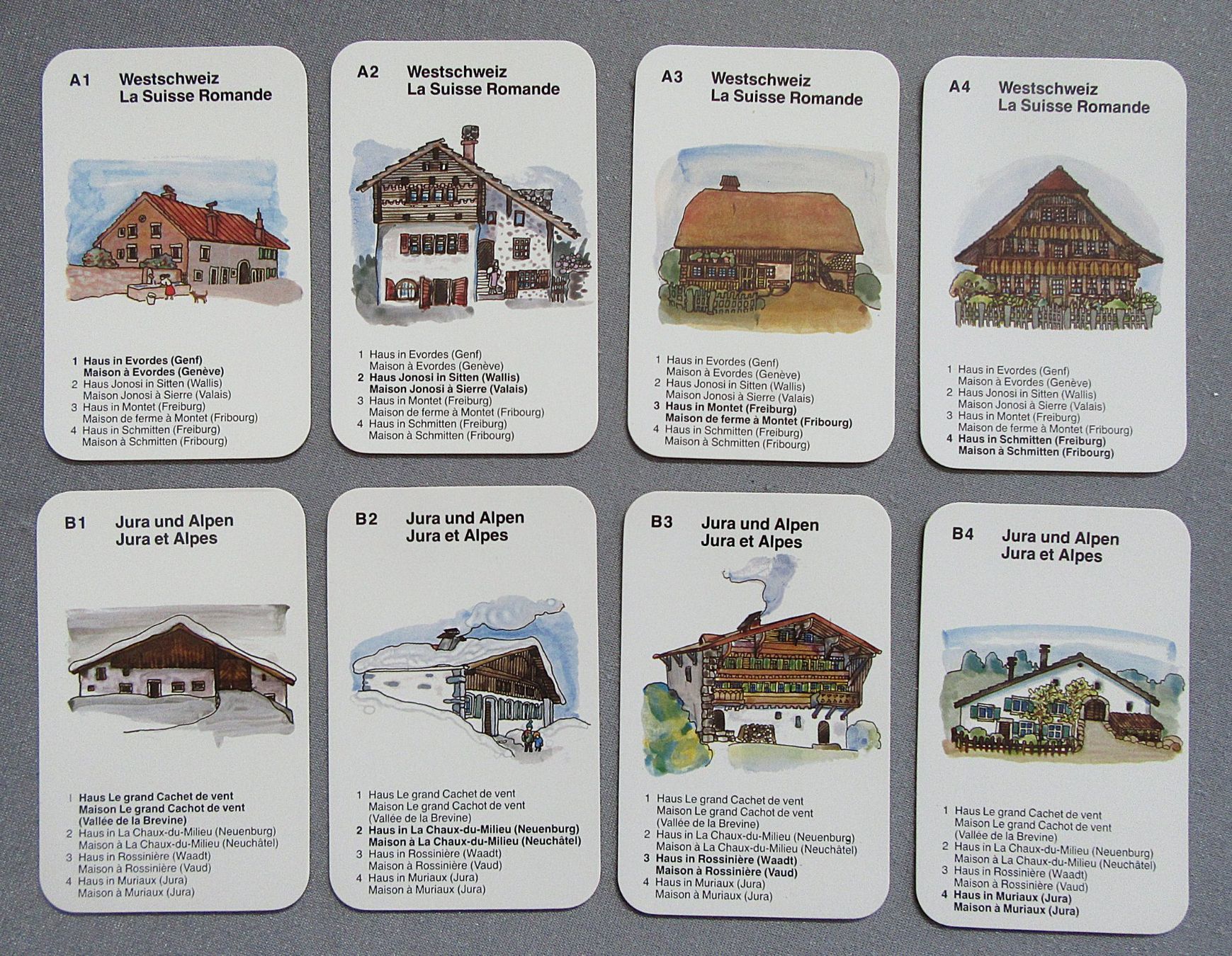 Giochi: Heidmük Quartett - Schweizer Bauernhäuser – Usato da Auenstein venduto da Padabimbim 2