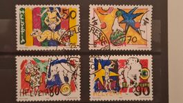 Serie CH Briefmarken Zirkuswelt komplett