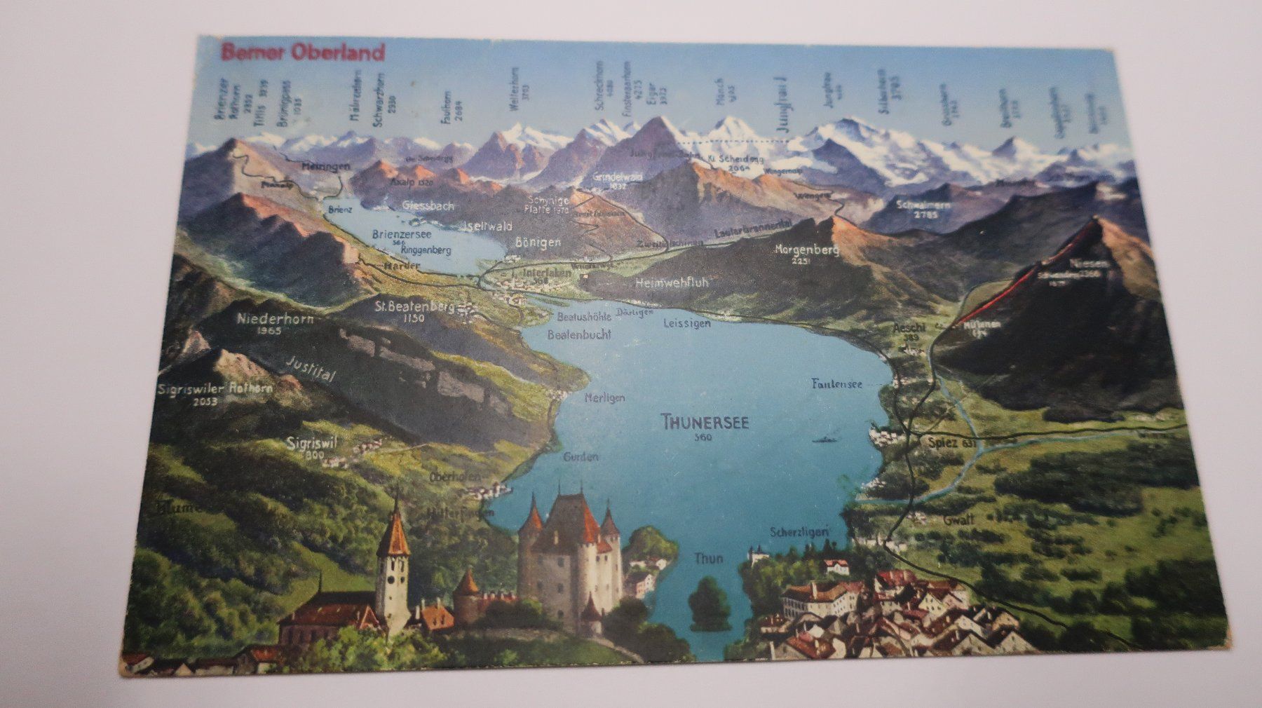 Ansichtskarten: Berner Oberland Thunersee  1928 – Gebraucht aus Cormoret von Pascalll2001 1