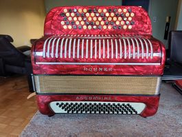 Hohner Accordina II, Vintage, rot, mit Koffer, Top Zustand