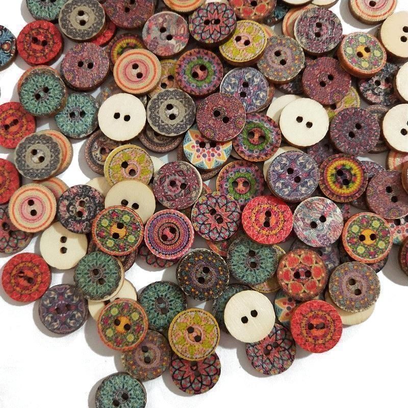 Bottoni: 100 STK GEMISCHTE HOLZ KNÖPFE - RETRO - BASTELN – Nuovo e nell'imballaggio originale da Kriens venduto da swissgadget 4