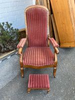 Antiker Ohrensessel mit Fussschemel, Vintage Look top!