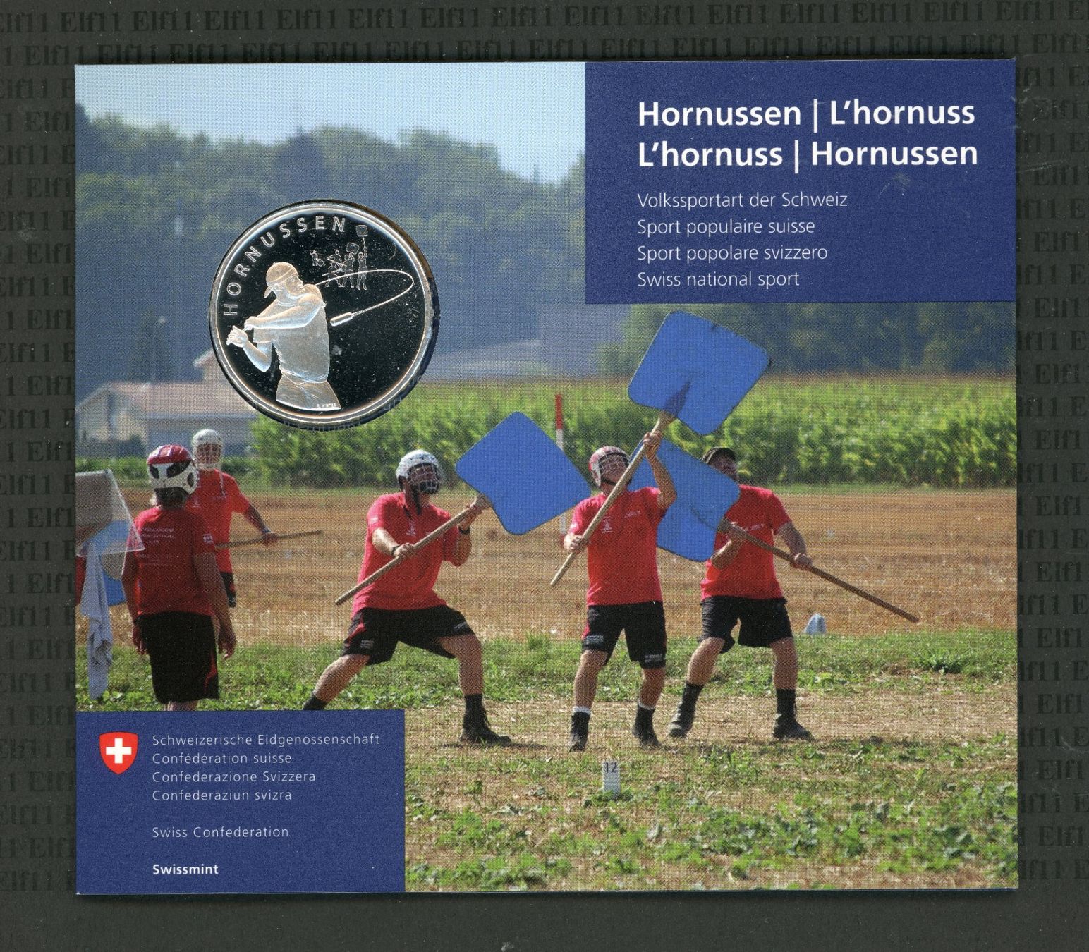 Tutti le monete: CHF__20.00 2015 Hornussen im Folder stgl 20 Franken – Nuovo e nell'imballaggio originale da Widnau venduto da Elf11 2