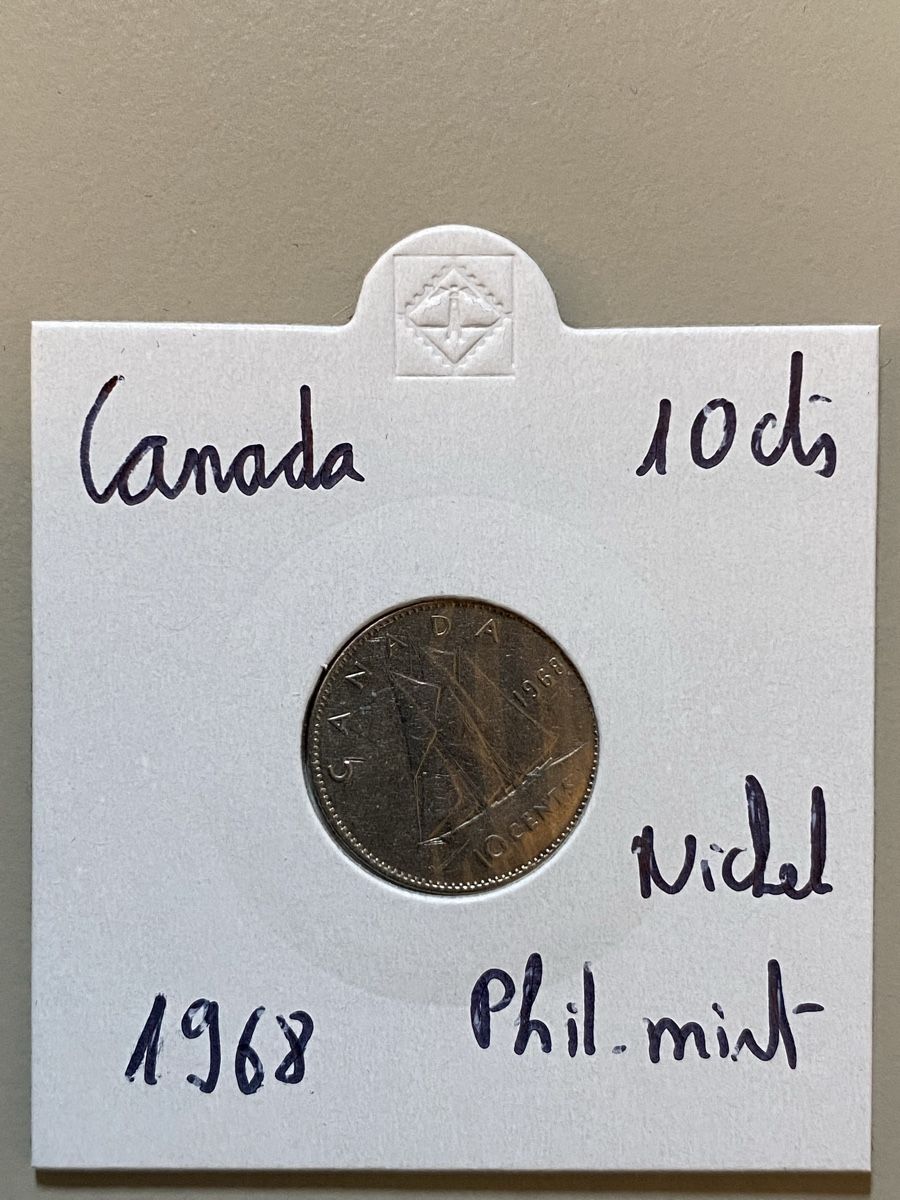Tutti le monete: Canada - 10 cents - 1968 - Phil. Mint – Usato da Payerne venduto da Mike1682