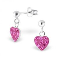 Herz rosa Kinderohrstecker 925Silber