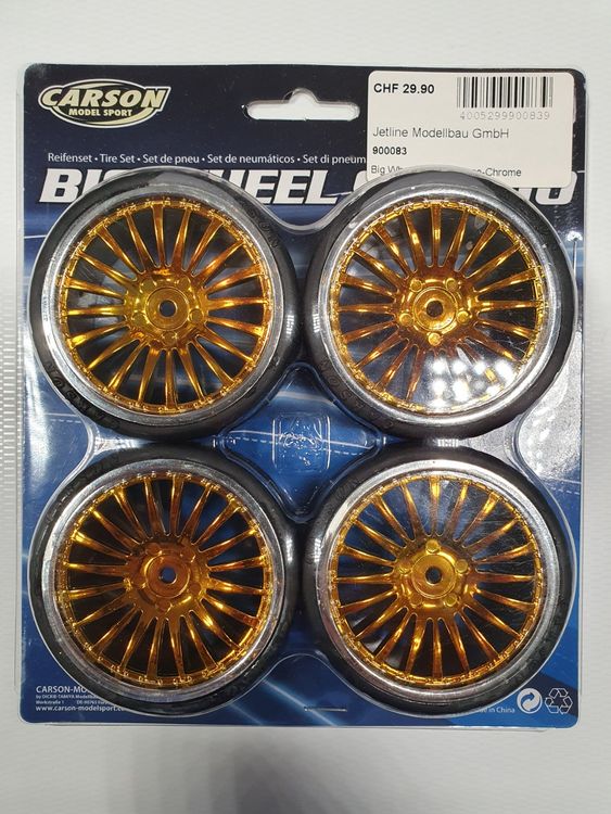 Carson Reifen-Felgen Set 1:10 Gold-Chrome (Neu und originalverpackt) in ...