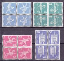 1960  Kehrdrucksatz 4er  ohne Zwischensteg  ** POSTFRISCH **