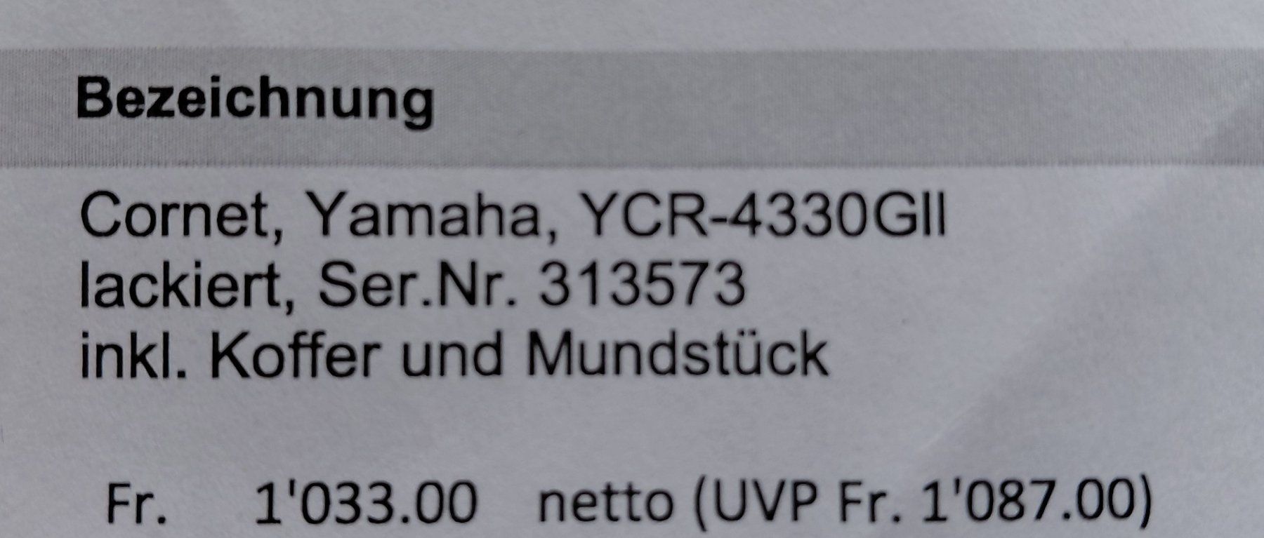 Yamaha Strumenti musicali: Cornet Yamaha – Usato da Mollis venduto da nussbaum010 2