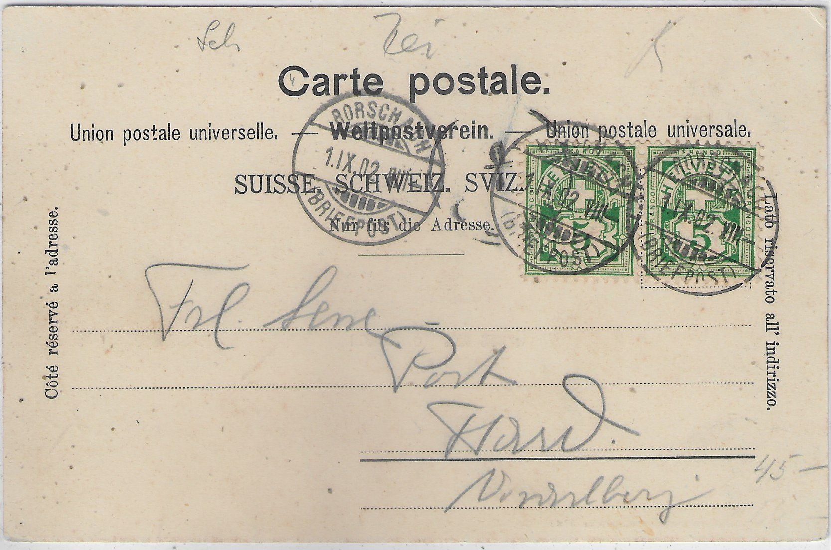 Cartoline postali: Gruss aus Rorschach - Hotel Schiff – Usato da Ettingen venduto da Kartenplanet 1