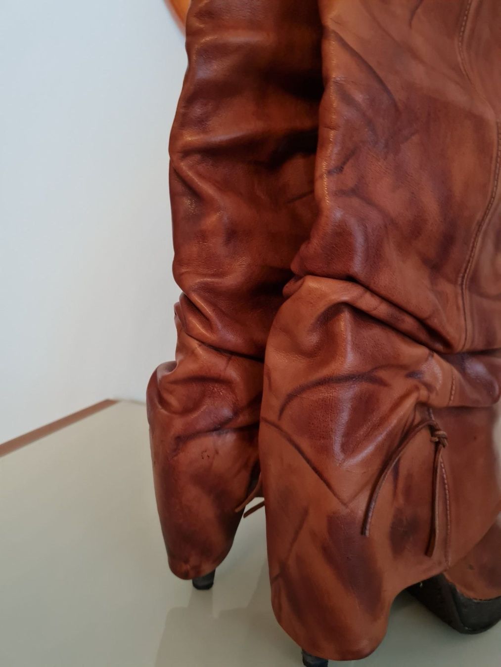 Scarpe da donna: DAMEN STIEFEL EXTRAVAGANT LEDER GR.40 FOLD-OVER BOOTS – Usato da Steg im Tösstal venduto da goldlionfree 4