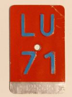 Velonummer LU 71 plaque Velo