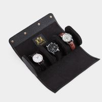 Leder-Uhrenetui für 3 Uhren – Phantomschwarz | Janexx®