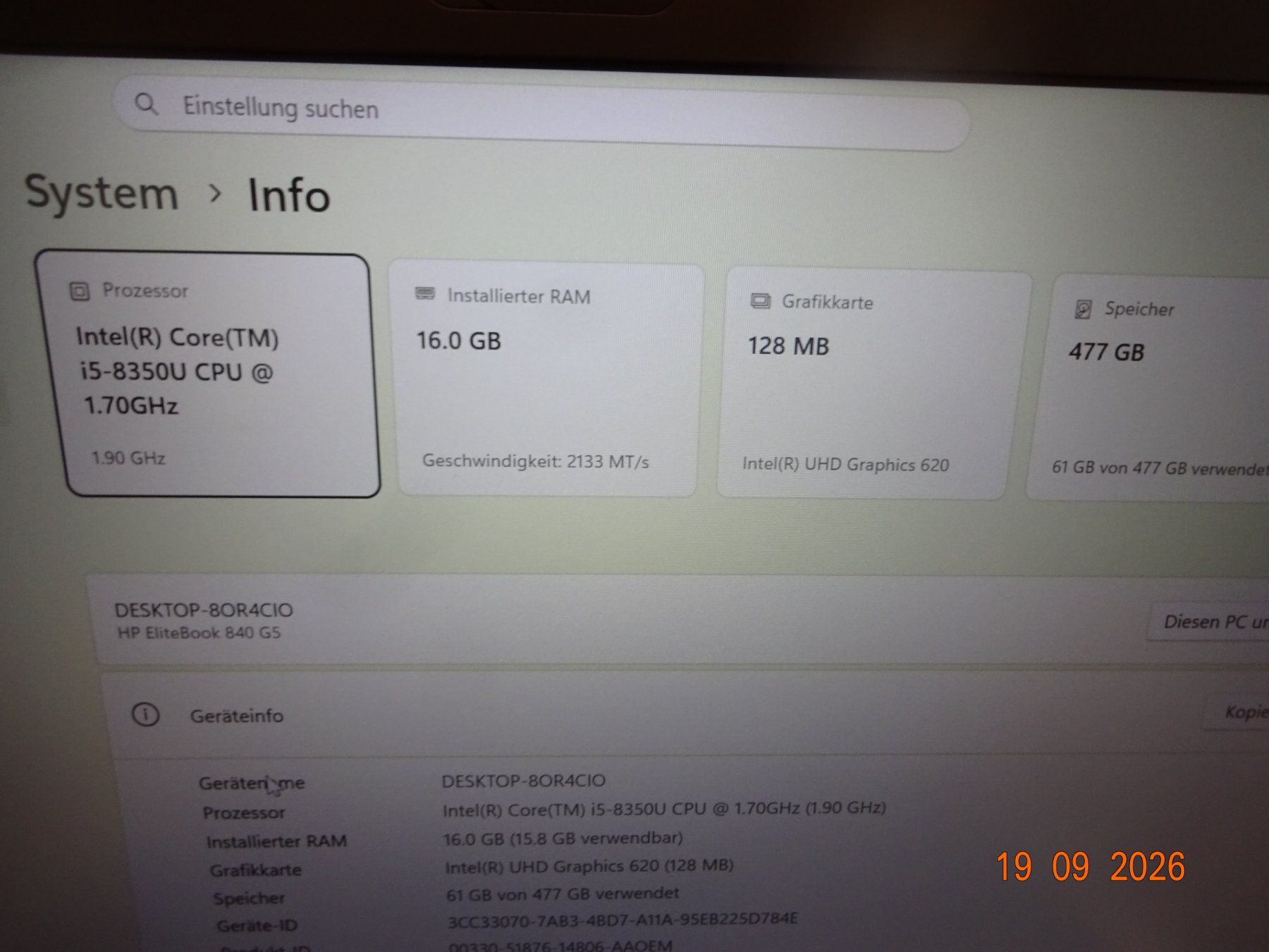 Hewlett Packard Notebook: HP ELITEBOOK 840 G5 – Nuovo (secondo la descrizione) da Winterthur venduto da Starrite 4