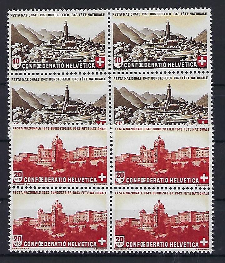 Tutti i francobolli: 1943  Pro Patria Viererblocks postfrisch    15411 – Usato da Lunden venduto da Animus999