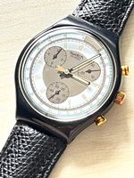 Swatch Chronograph Uhr mit Lederarmband guter Zustand