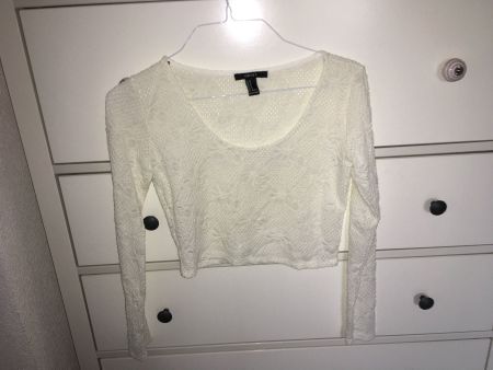 Langarmiges Kurzshirt Gr. M Forever 21 weiss