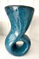🟢 VALLAURIS – Vase vintage bleu / Mid-Century Keramikvase