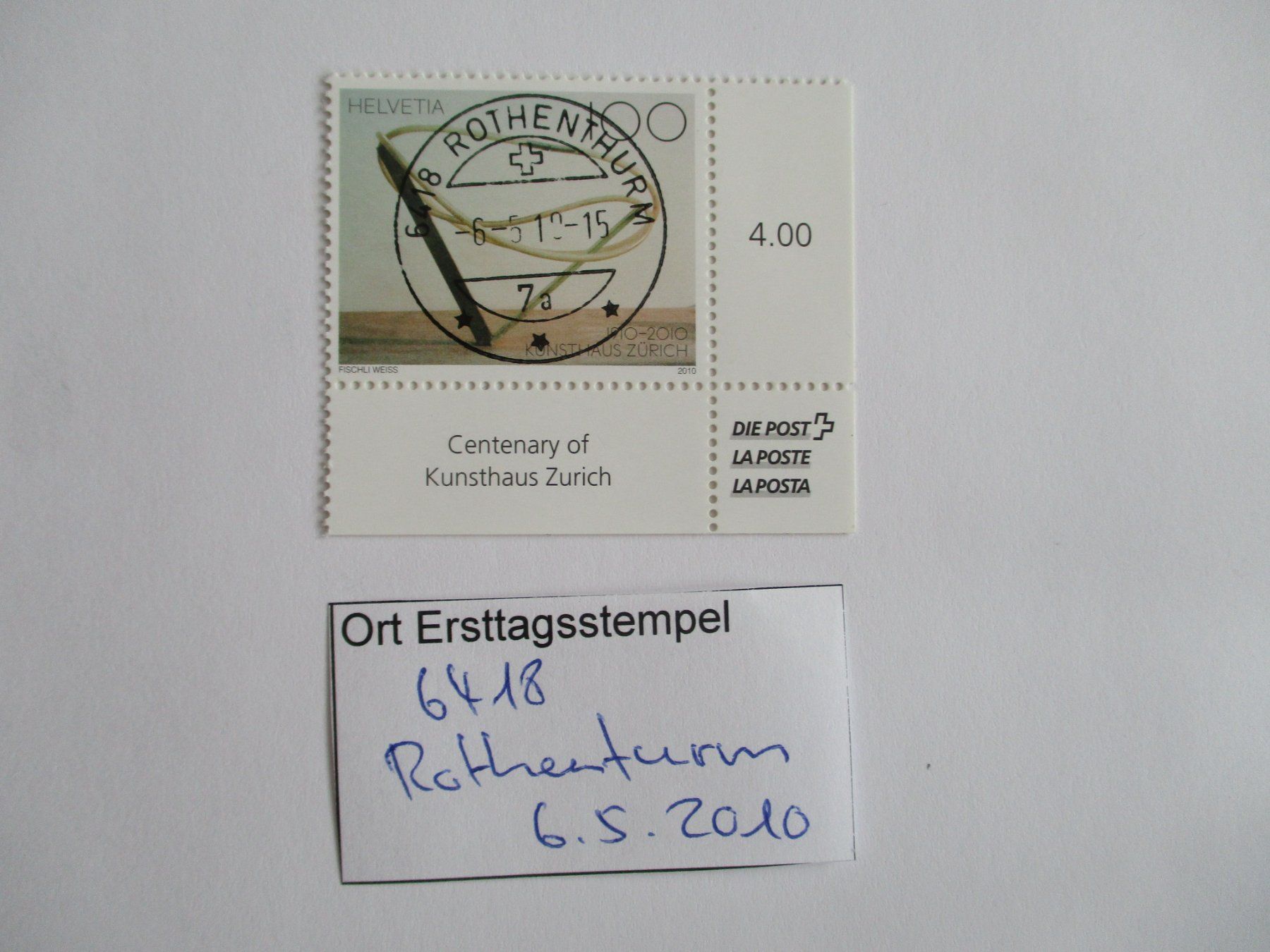 Tutti i francobolli: Voll Ort Ersttagsstempel 6418 Rothenturm – Usato da Langnau b. Reiden venduto da Aktuell88