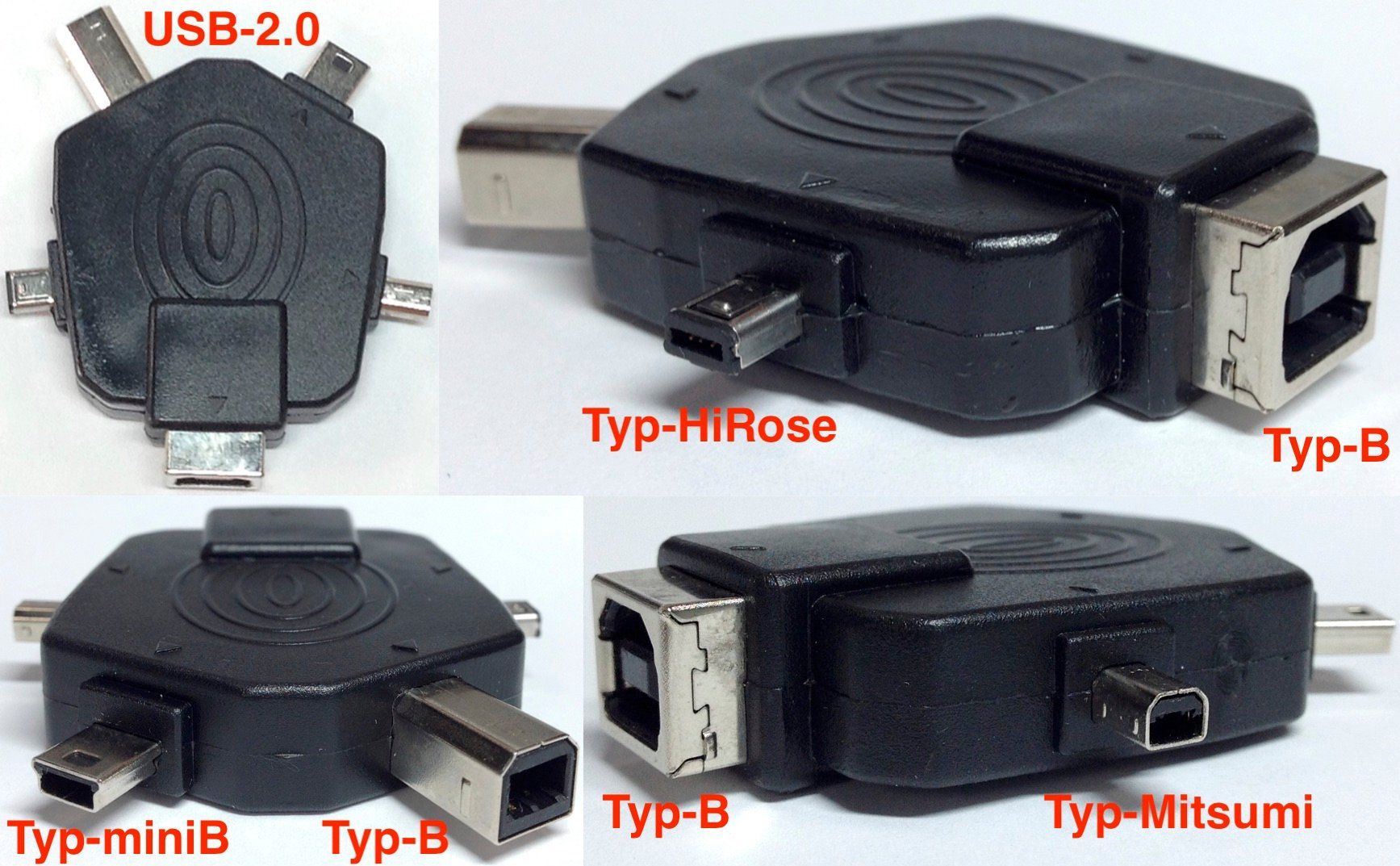 Unità & Adattatore: Roline 12.03.2940 Stern USB-2.0 Typ-B_zu_div.Steckerarten – Nuovo e nell'imballaggio originale da Reinach AG venduto da RiesenServicesGmbH