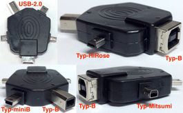 Roline 12.03.2940 Stern USB-2.0 Typ-B_zu_div.Steckerarten