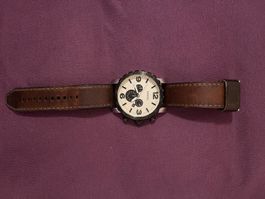 Herrenuhr Fossil Chronograph Lederband braun gebraucht