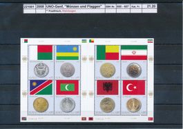 2008 UNO - Genf, Münzen und Flaggen - Kleinbogen